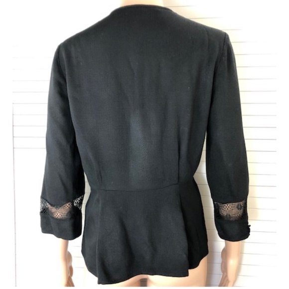 NWT Comptoir des Cotonniers Women's M Black Viscose Lace Blouse Made in France - Picture 3 of 8
